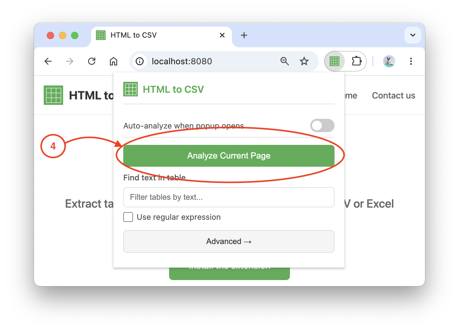 Click Extension Icon